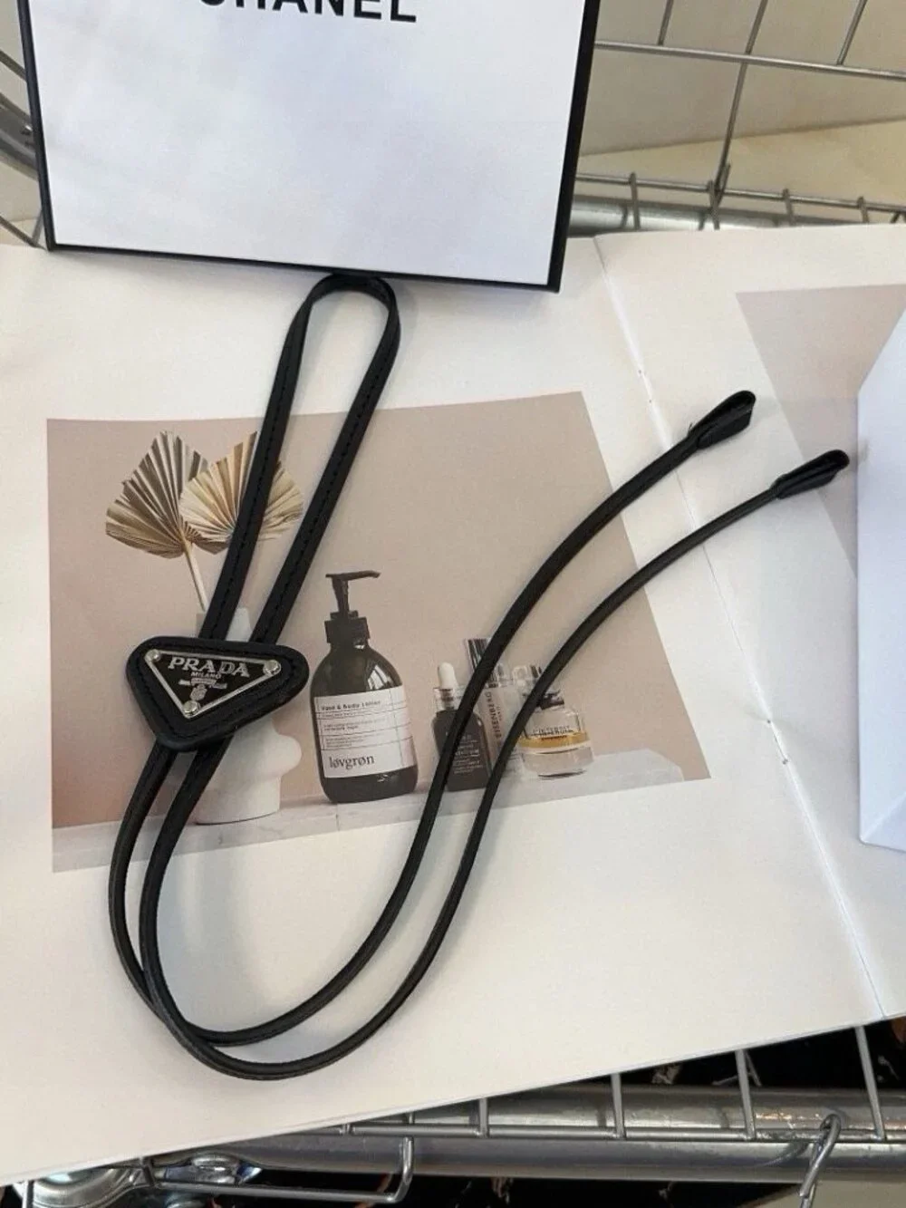 Prada Saffiano Leather Bolo Tie